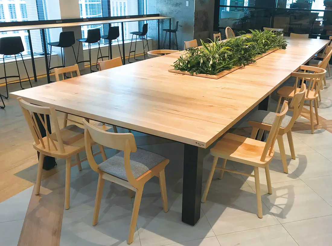 A big table at the Company cafeteria of the head office