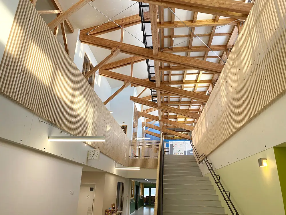 School building using timber from our company-owned forest