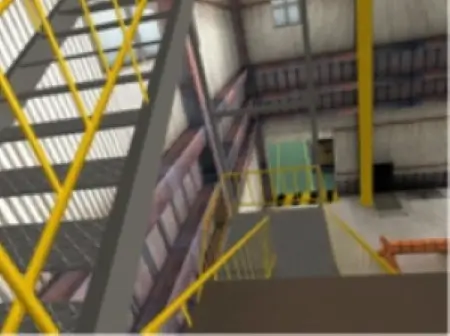 Falling accidents while descending stairs (fall)