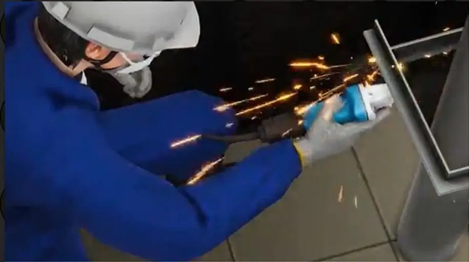 Grinder kickback accident